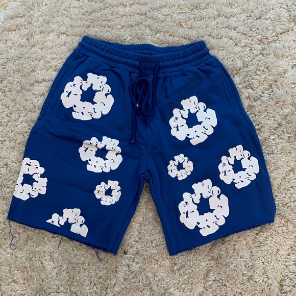 Denim Tears blue shorts flared the cotton wreath men’s size large - Picture 1 of 2